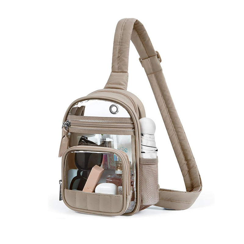 Practical shoulder bag with transparent front pocket Kalsten