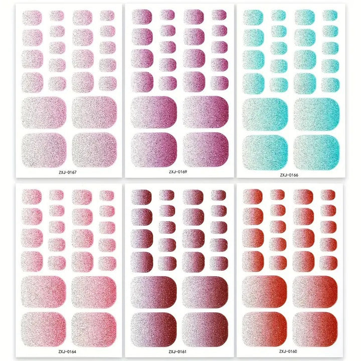 Glitter Gradient Toe Nail Wraps