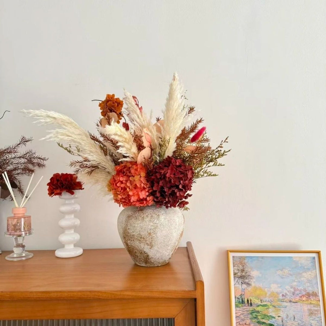 Dried Floral Arrangement in Elegant Vase