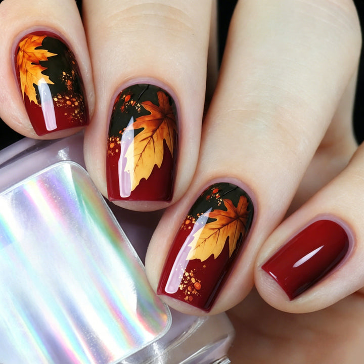 Artificial nails with autumn leaf design Kalsten