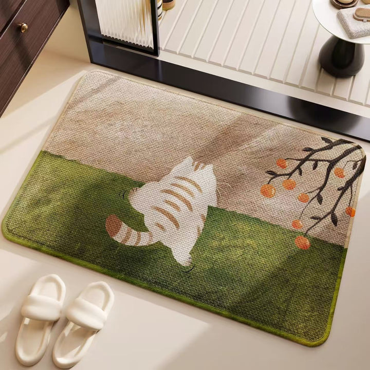 Artistic Ocean-Inspired Bath Mat for Bathroom