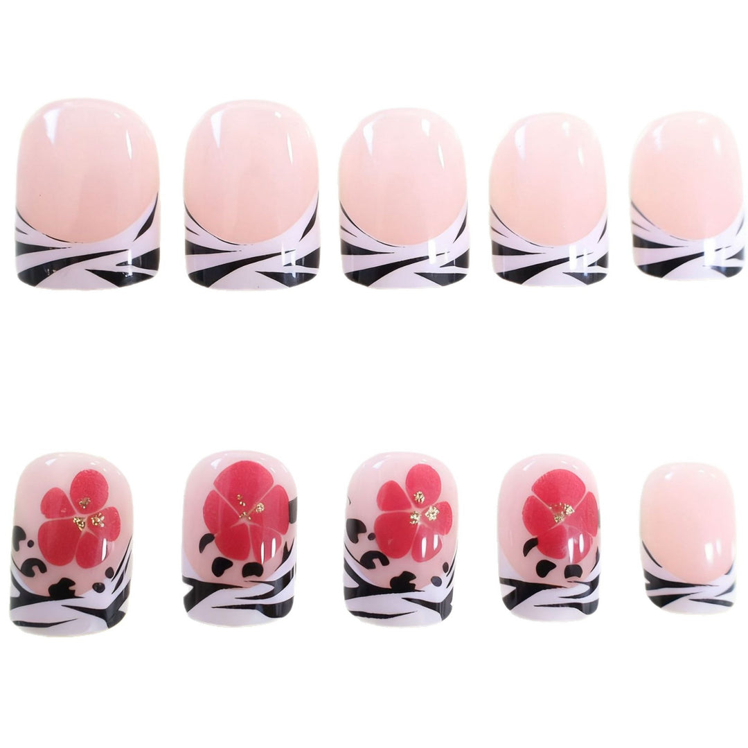 Floral French Nail Art Extensions Kalsten