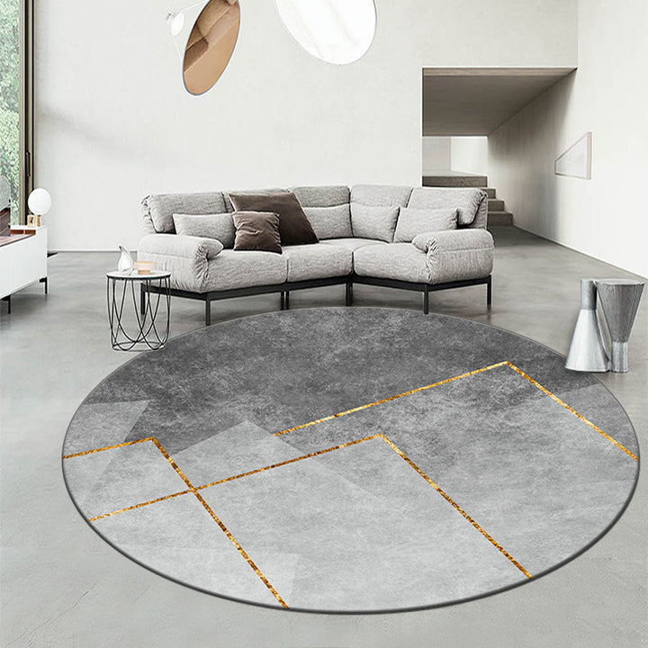 Round Geometric Pattern Area Rug Kalsten