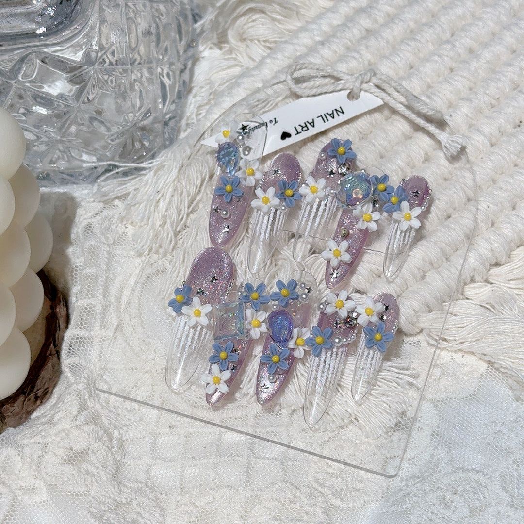 Decoratively Adorned Press-On Nail Set