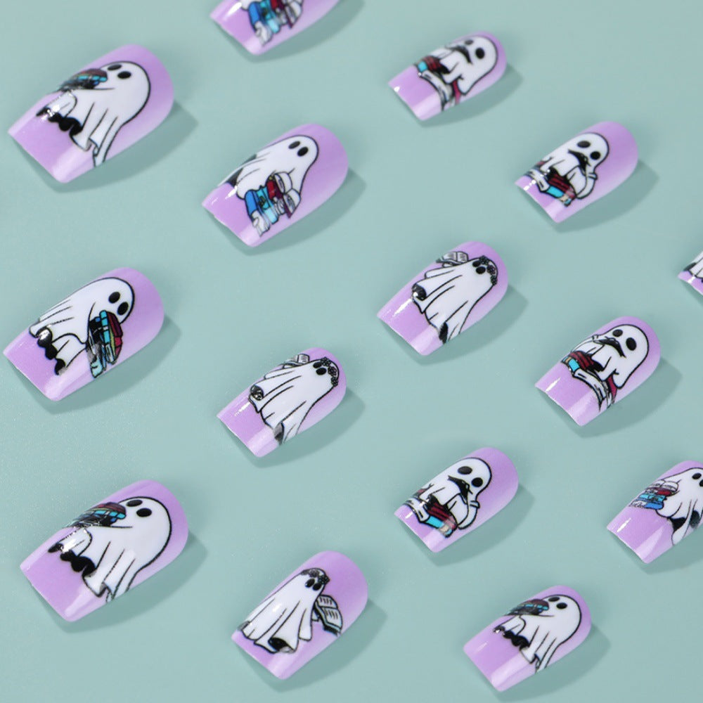 Artificial nails with playful ghost design Kalsten