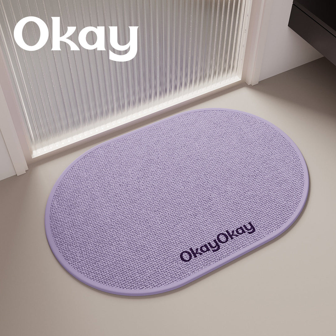 Non-Slip Oval Entrance Door Mat with Absorbent Loop Pile