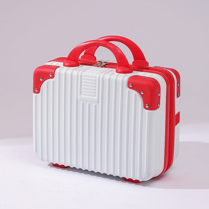 compact hard-shell travel vanity cosmetic and tech organizer with ribbed shell reinforced corners removable padded insert Kalsten