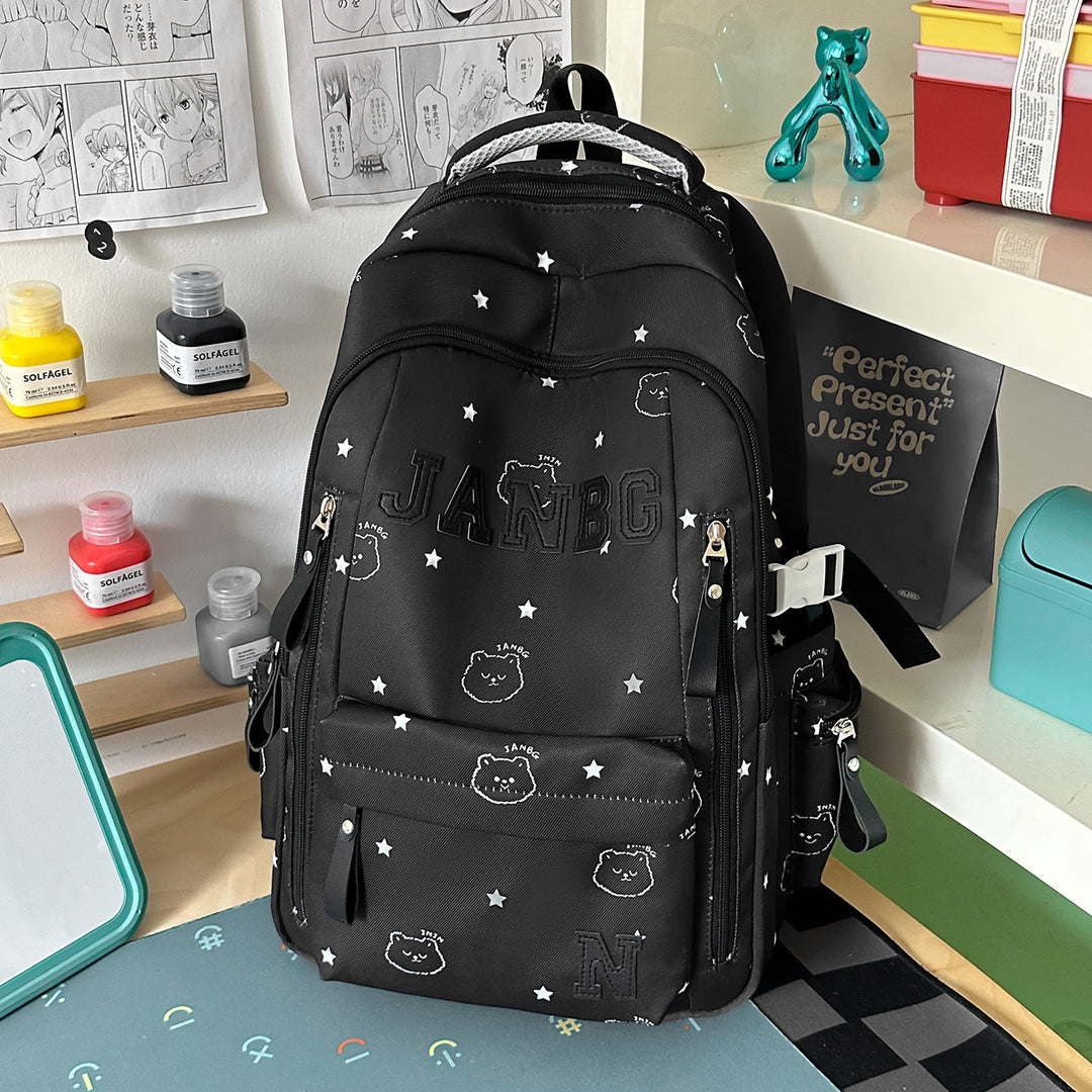 Casual Character-Embellished Backpack Kalsten