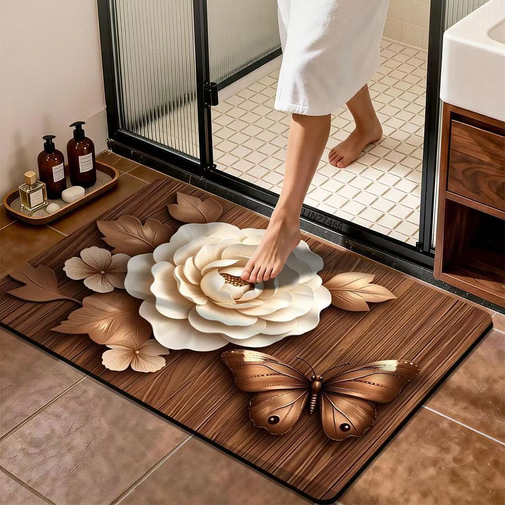 Premium Floral Design Bath Mat Kalsten