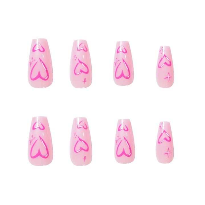 Artistic acrylic nails with heart design Kalsten