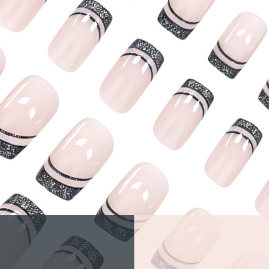 Elegant Glittery French Tip Nail Art Kalsten