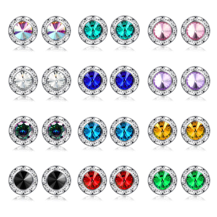 Elegant Round Crystal Stud Earrings Kalsten