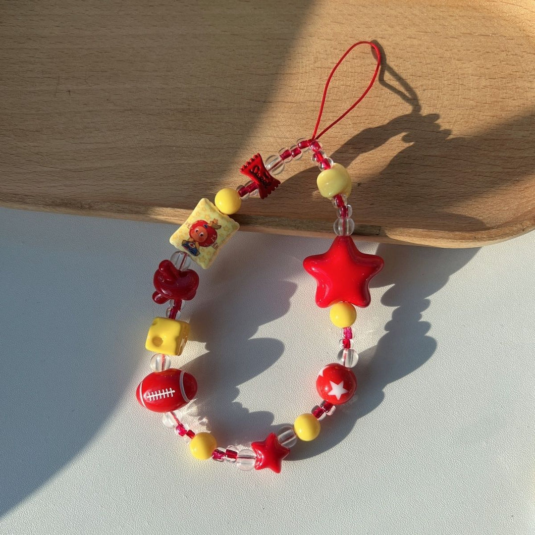 Colorful Themed Beaded Charm Lanyard Kalsten