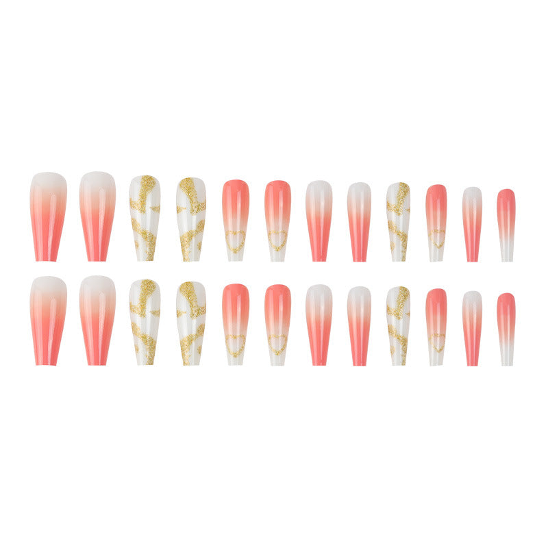 Decorative Long Press-On Nails with Glitter Accents Kalsten