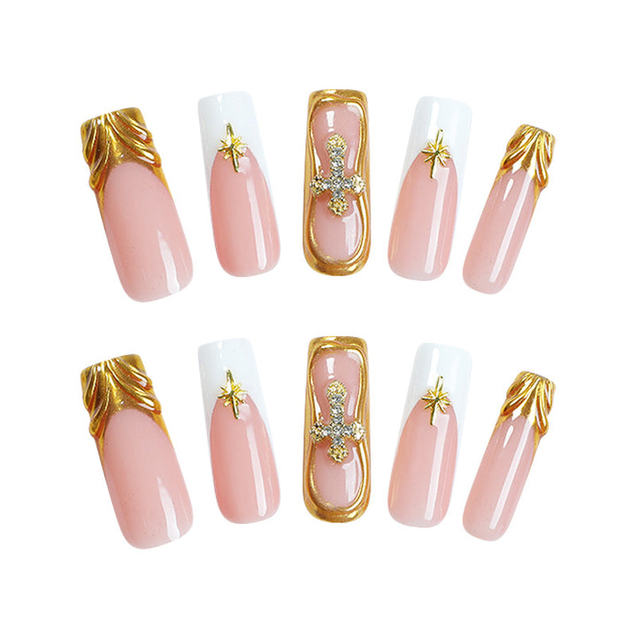 Creative Nail Art Set with Sparkling Gold Accents Kalsten