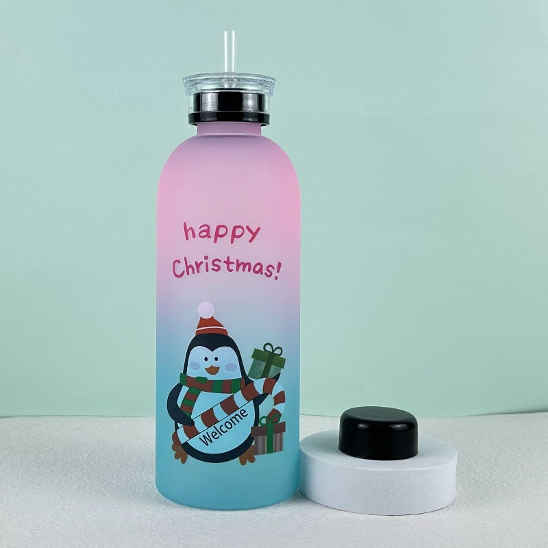 Ladies Motivational Water Bottle with Cheerful Christmas Design Kalsten