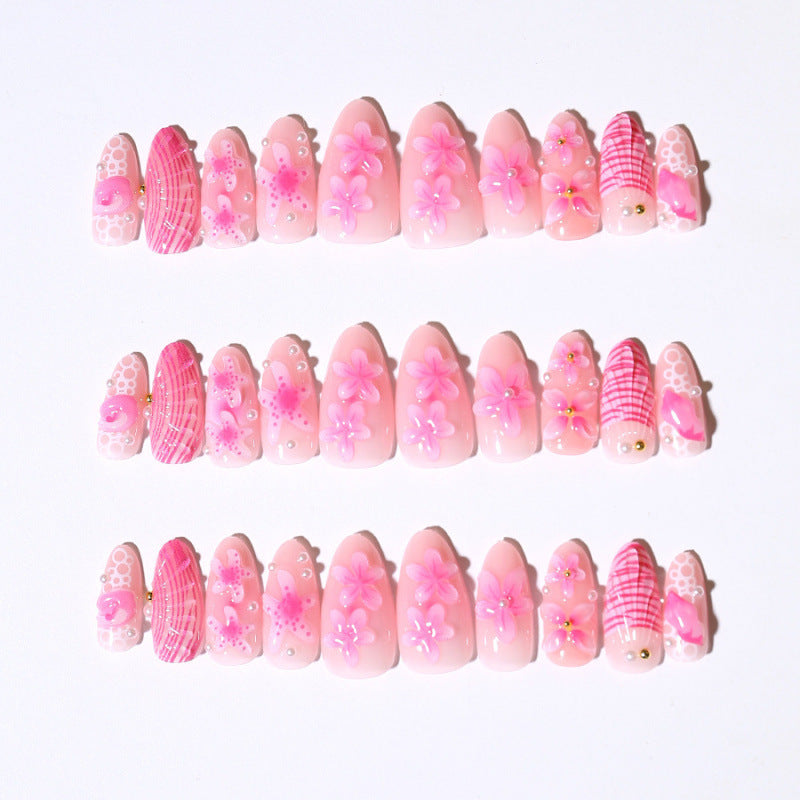 Artistic Floral Press-On Nail Art Set Kalsten 1790636644