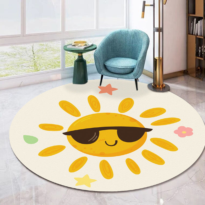 Emoji-Themed Circular Area Rug Kalsten