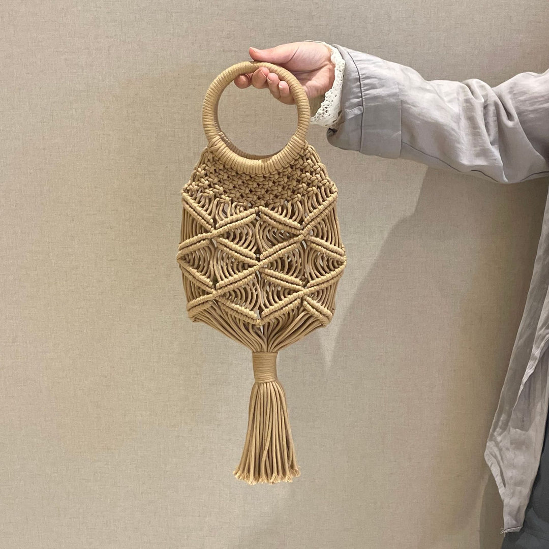 Hand-knotted macramé bag with tassels Kalsten