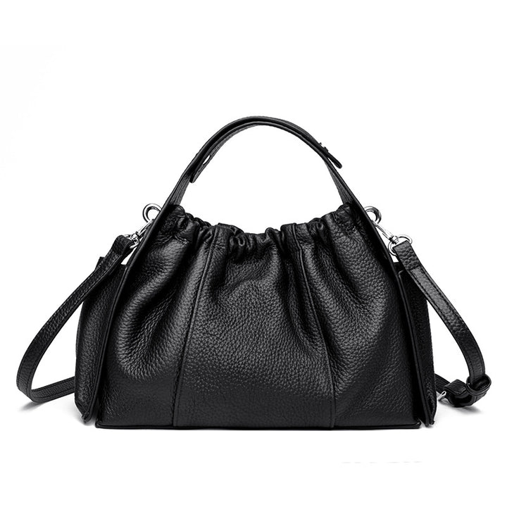 Textured Leather Drawstring Satchel Kalsten