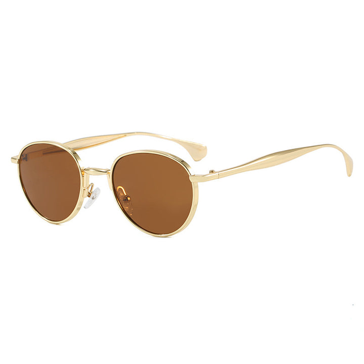 Women's round sunglasses with elegant metal frame and UV protection Kalsten