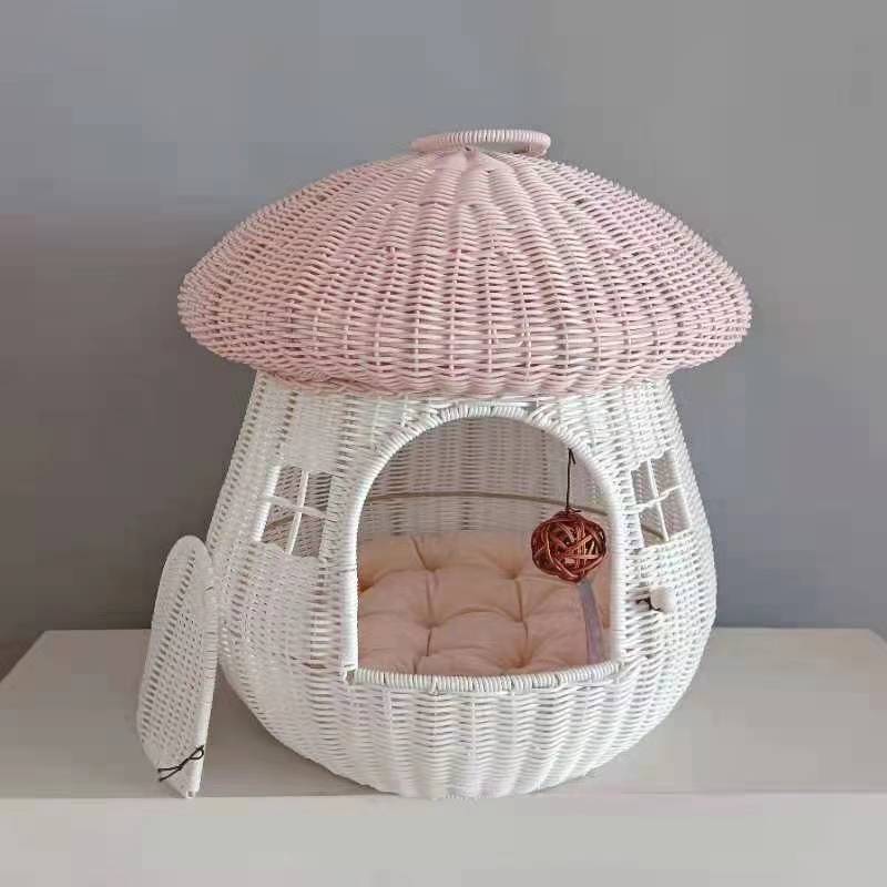 Playful cat basket in mushroom design Kalsten