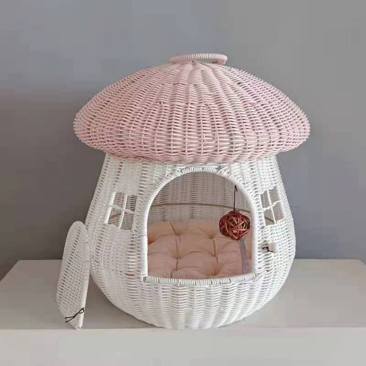 Playful cat basket in mushroom design Kalsten