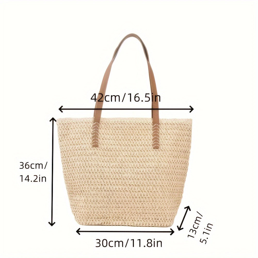 Handmade basket bag with elegant leather handle Kalsten