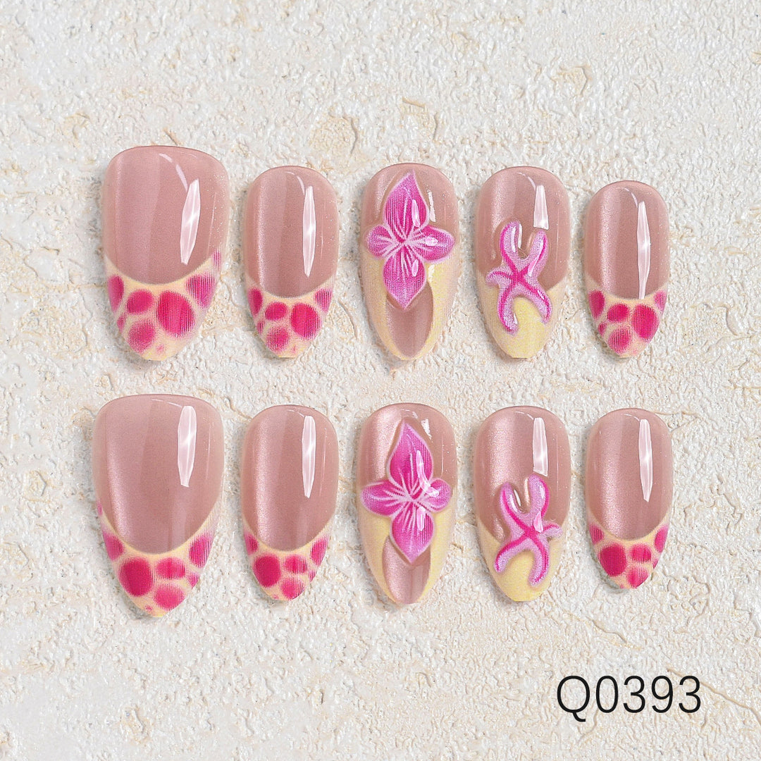 Artistic Floral Design Press-On Nail Set Kalsten