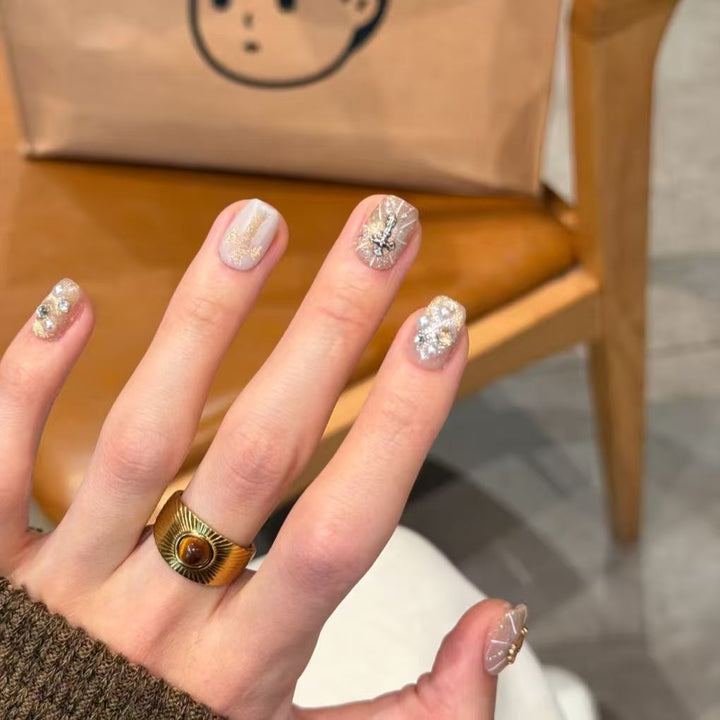 Artistic Crystal-Embellished Nail Art Set