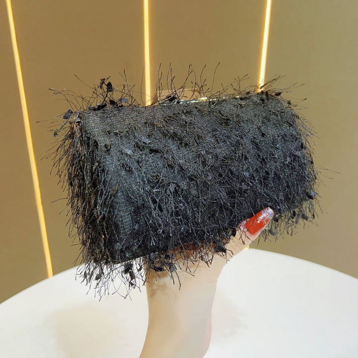 Textured Fringed Evening Purse