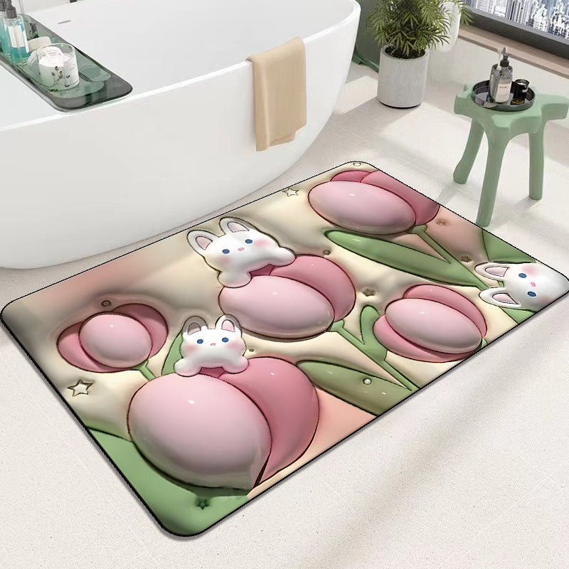 Cute Cartoon Cat Shape Bath Mat Kalsten