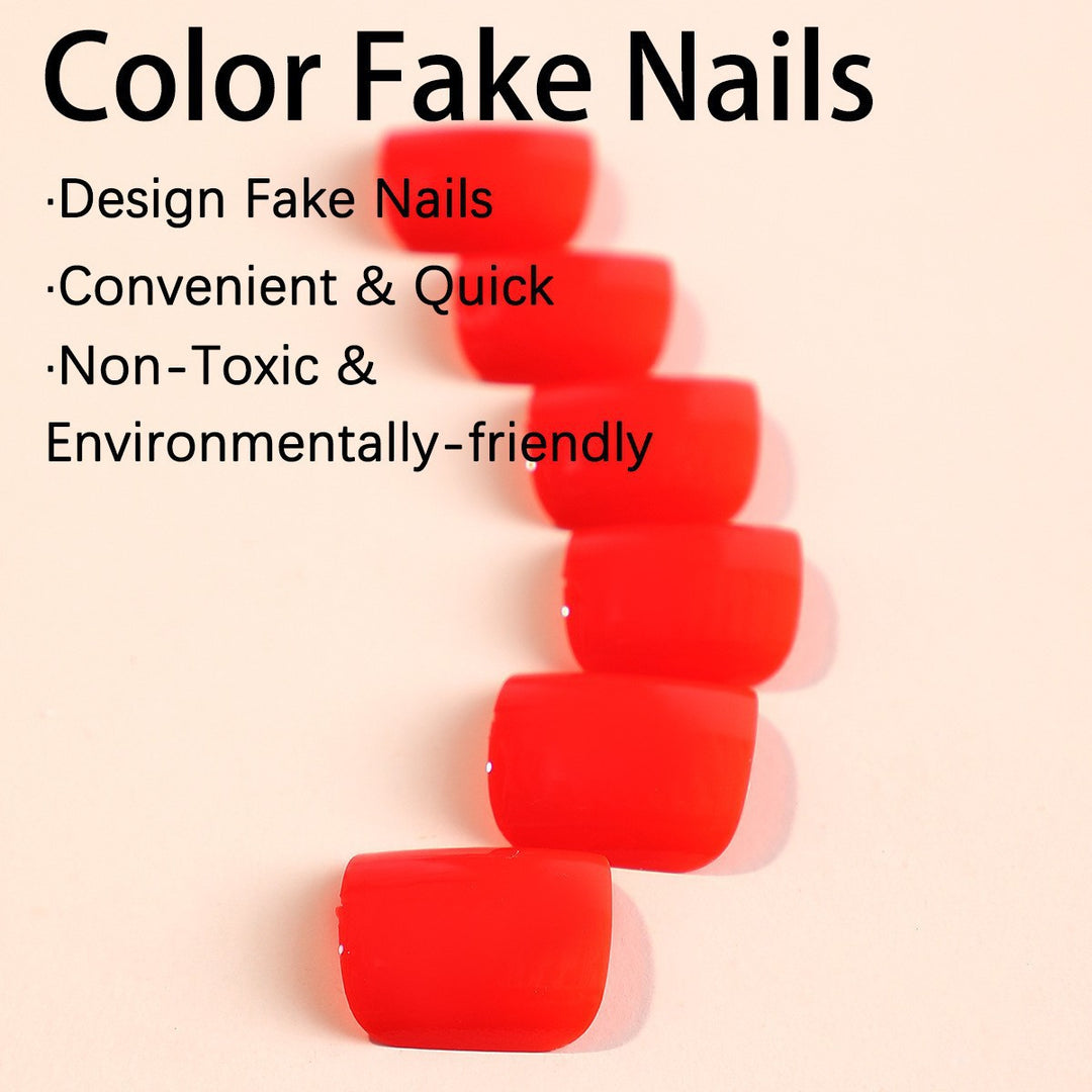 Artificial nail set in radiant red Kalsten