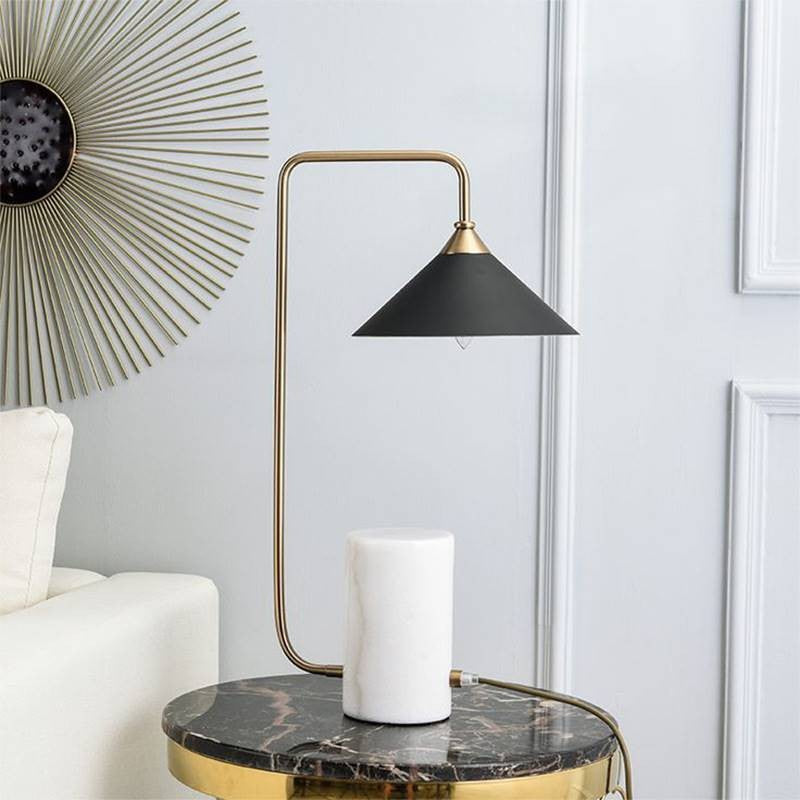 Modern Marble Table Lamp with Adjustable Shade