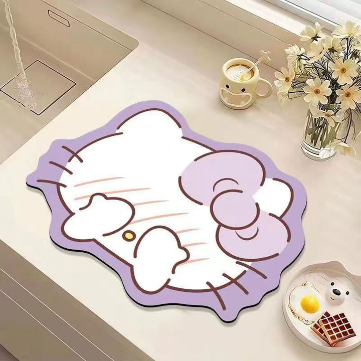 Cute Cat-Shaped Plush Bath Rug