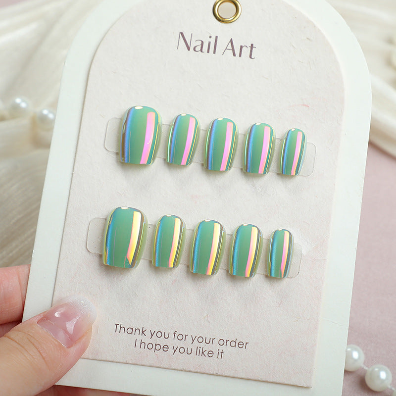 Glossy Iridescent Press-On Nail Set