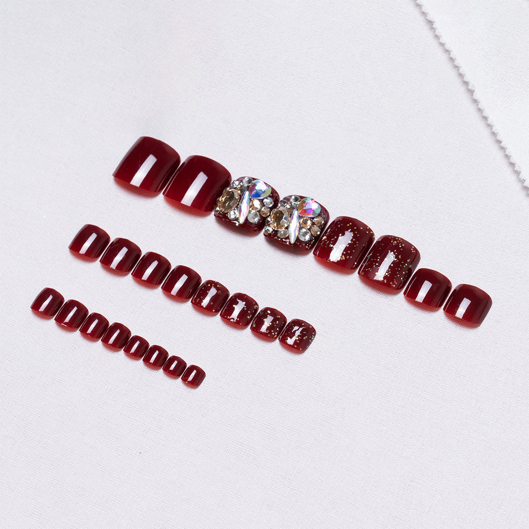 Elegant Rhinestone Embellished Pedicure Kit