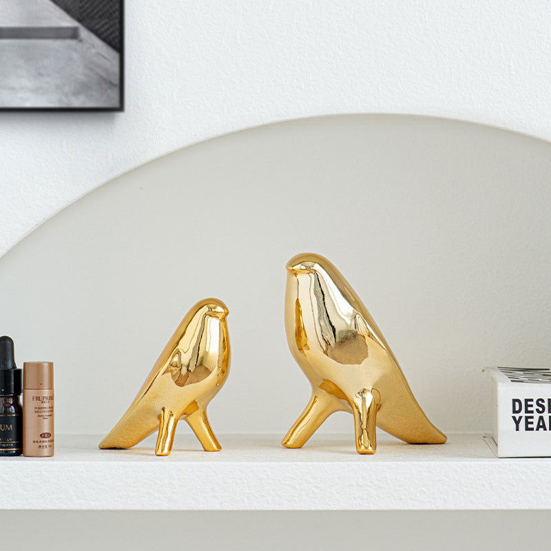 Elegant Artificial Ceramic Bird Sculpture Kalsten