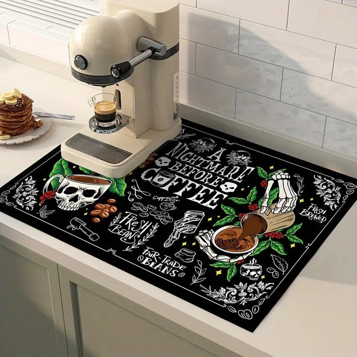 Coffee-Themed Kitchen Mat