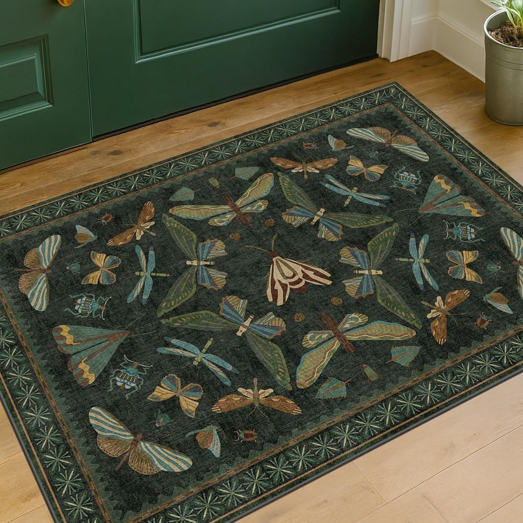 Decorative Butterfly-Themed Area Mat Kalsten