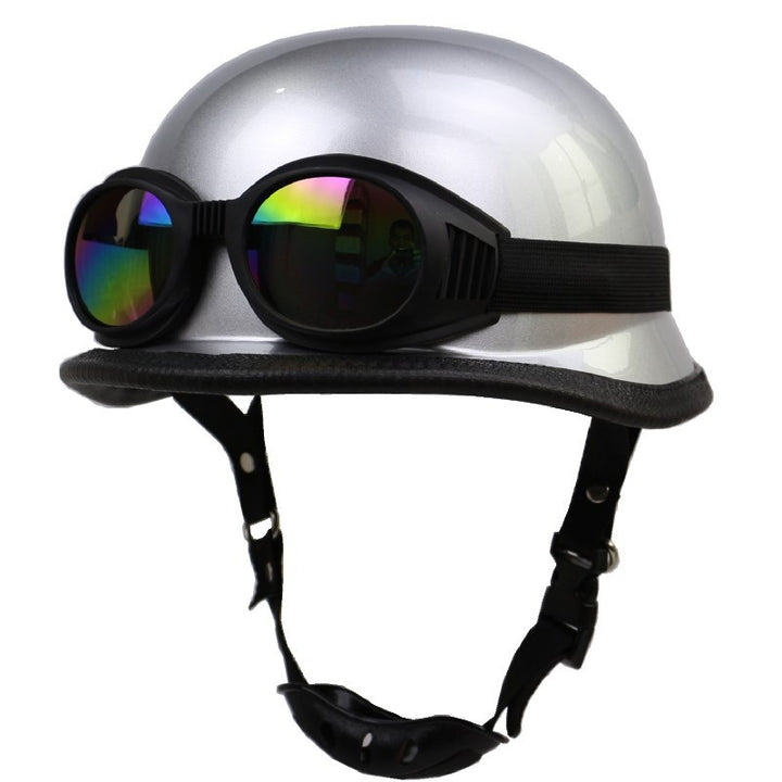 Retro Half-Style Motorcycle Helmet with Protective Goggles Kalsten