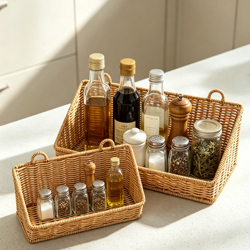 Rustic Woven Storage Tray Kalsten