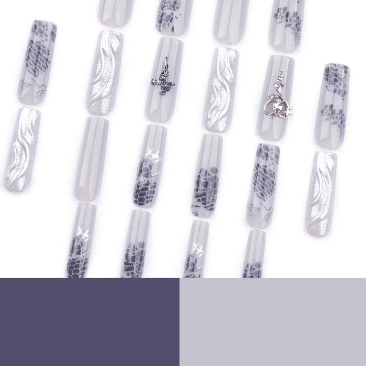 Artful Nail Extensions with Noble Accents Kalsten