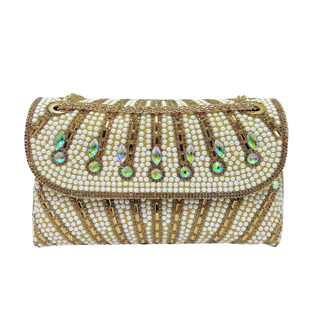 Pearl and Crystal Evening Clutch