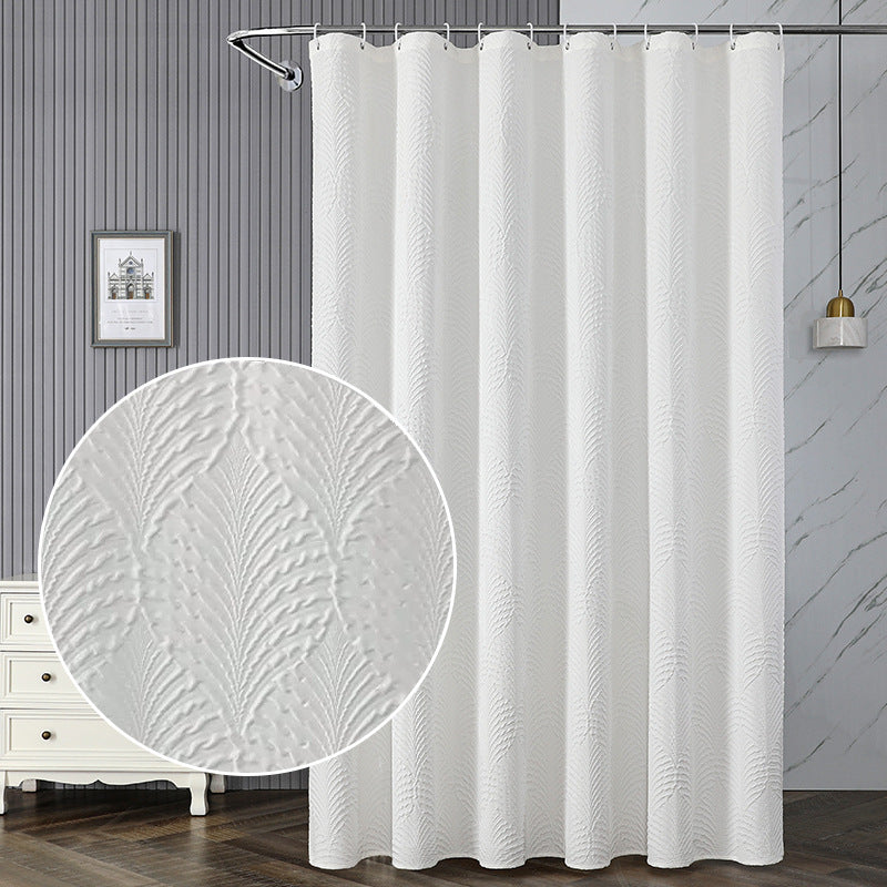 Textured Leaf Motif Shower Curtain Kalsten
