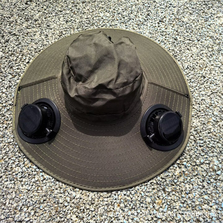 air-cooled sun hat with removable USB fans and wide neck protection Kalsten