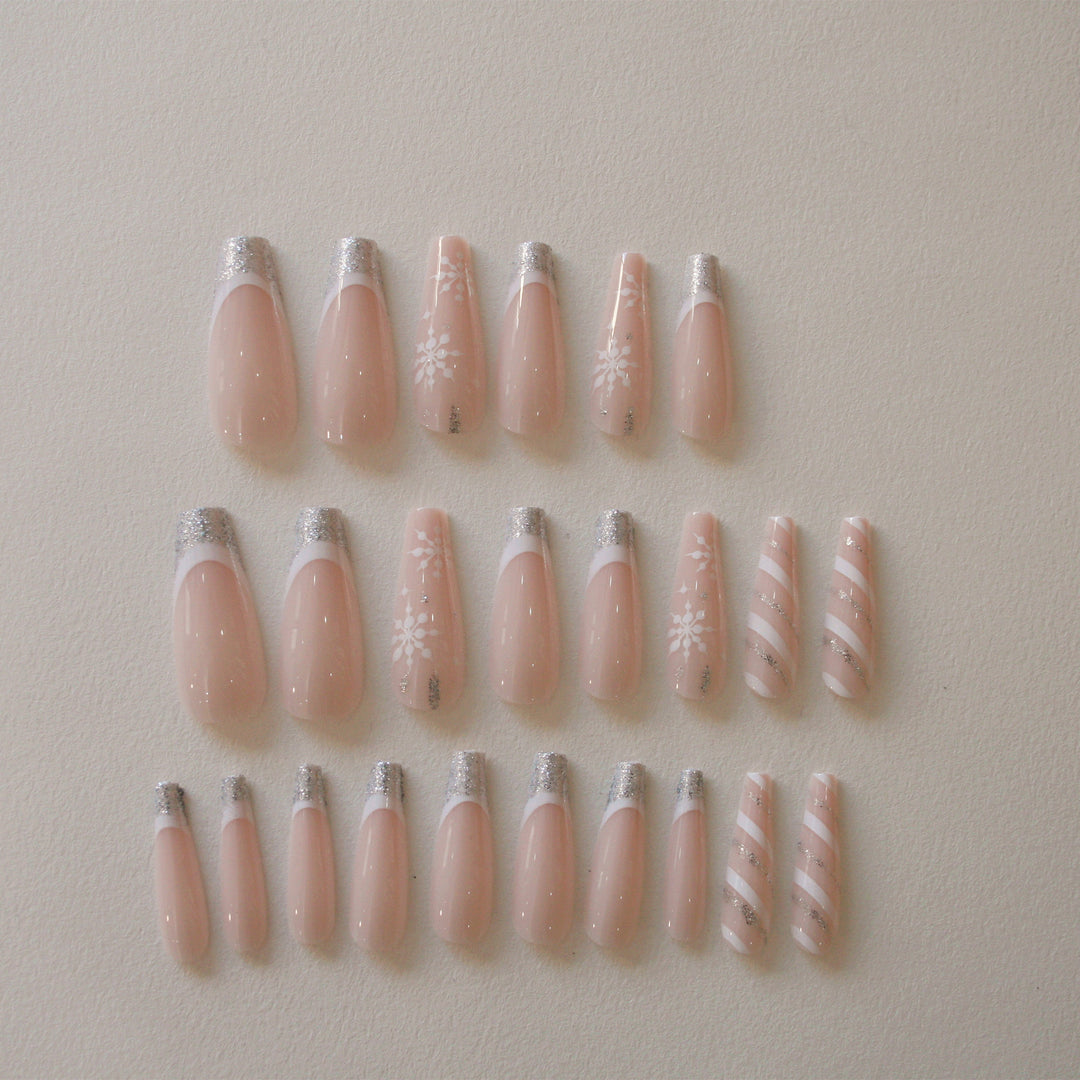 Glamorous nail tips with glitter tips Kalsten