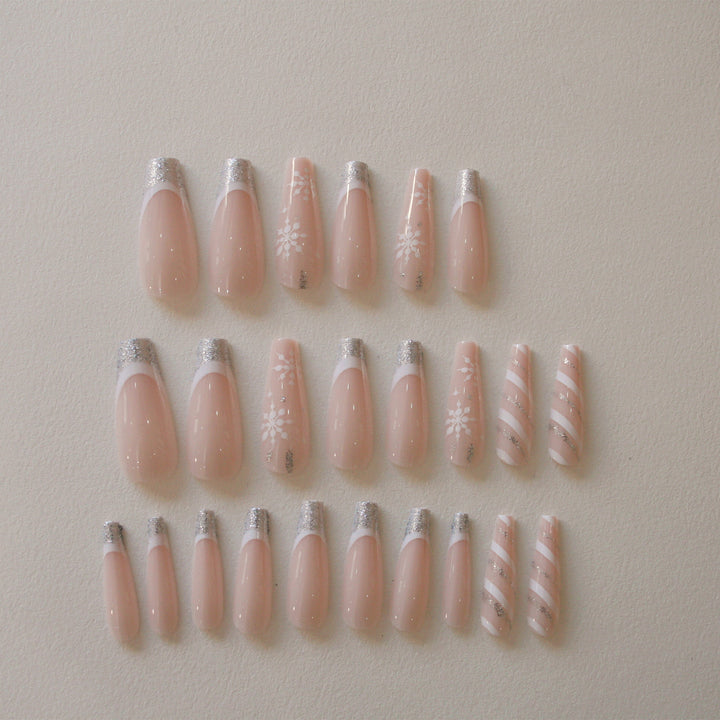 Glamorous nail tips with glitter tips Kalsten