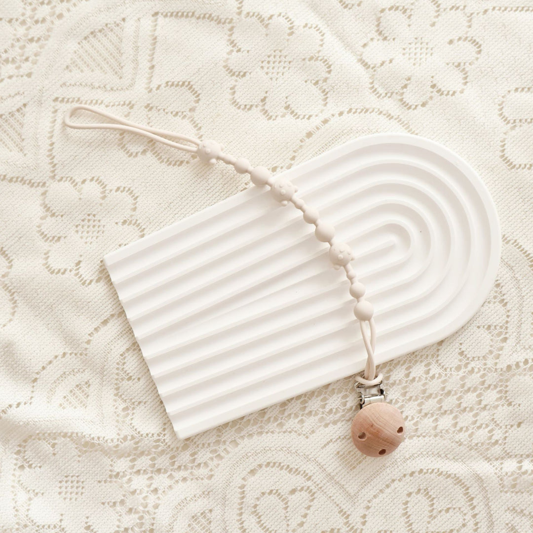 Silicone Beaded Pacifier Clip with Safety Lock