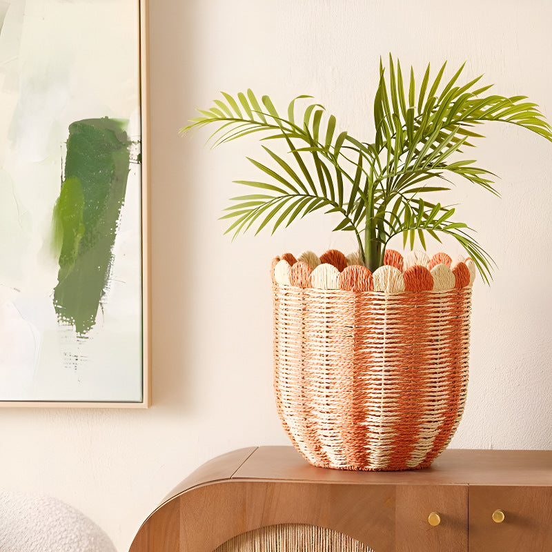 Decorative Scalloped Woven Storage Box Kalsten